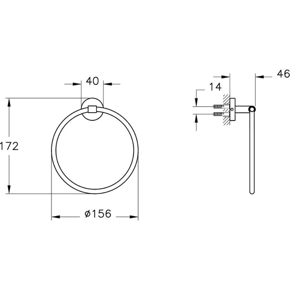 Base 200 A44101 Halka Havluluk, Krom - Resim 3