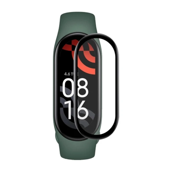 Xiaomi Mi Band 7 3D PET+PMMA Cam Ekran Koruyucu (Siyah)
