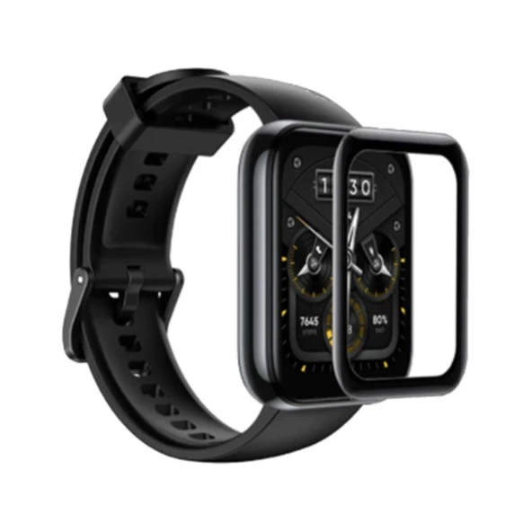 Realme Watch 2 Pro 3D PET+PMMA Cam Ekran Koruyucu (Siyah)