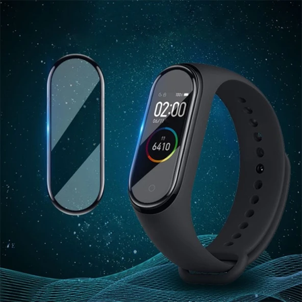 Xiaomi Mi Band 6-Mi Band 5 3D 3D Ekran Koruyucu (Siyah) - 3