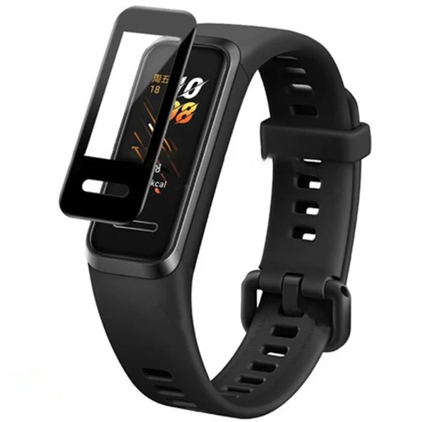 Huawei Band 4 Pro / 3 Pro 3D PC+PMMA Ekran Koruyucu (Siyah)