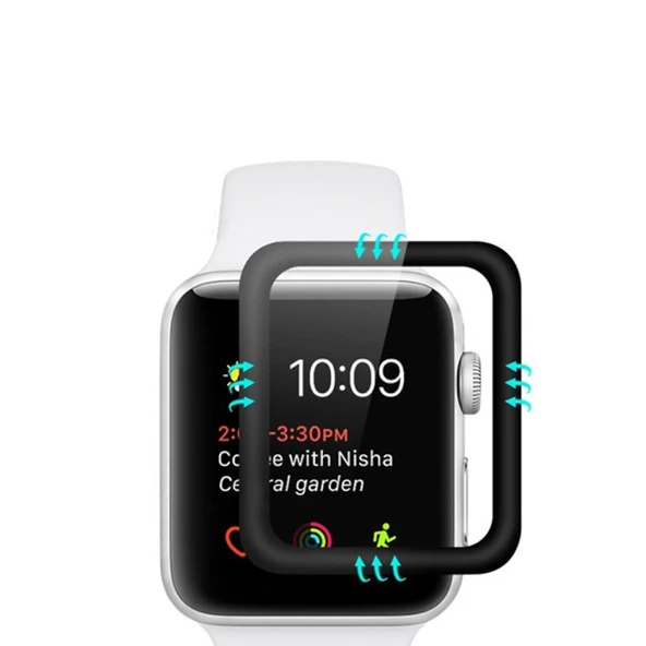 Apple Watch 5-4 40mm 3D PMMA Cam Ekran Koruyucu (Siyah) - 5