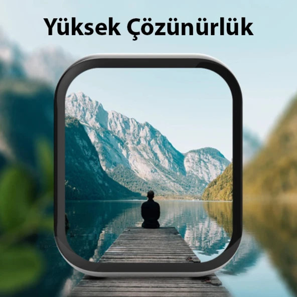 Realme Watch 2 Pro 3D PET+PMMA Cam Ekran Koruyucu (Siyah) - 2