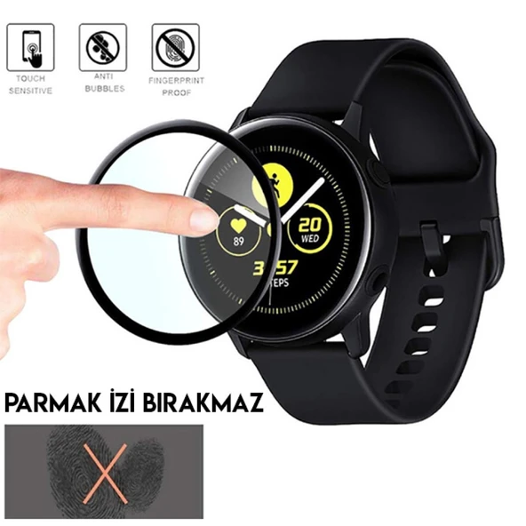 Samsung Galaxy Watch Active 2 40mm 3D PMMA Cam Ekran Koruyucu (Siyah) - 2
