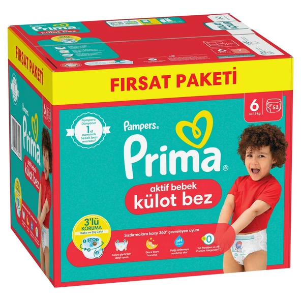 Prima Külot Bebek Bezi 6 Numara 52 Adet Fırsat Paketi - Resim 2