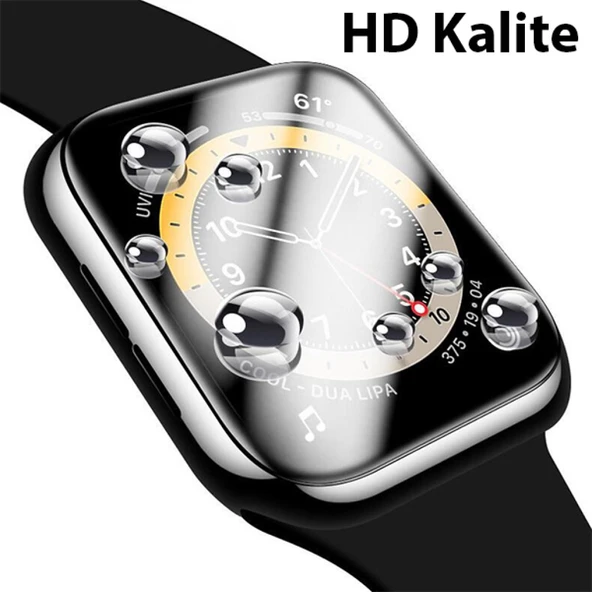 Apple Watch 7-8 41mm 3D PMMA Cam Ekran Koruyucu (Siyah) - 3