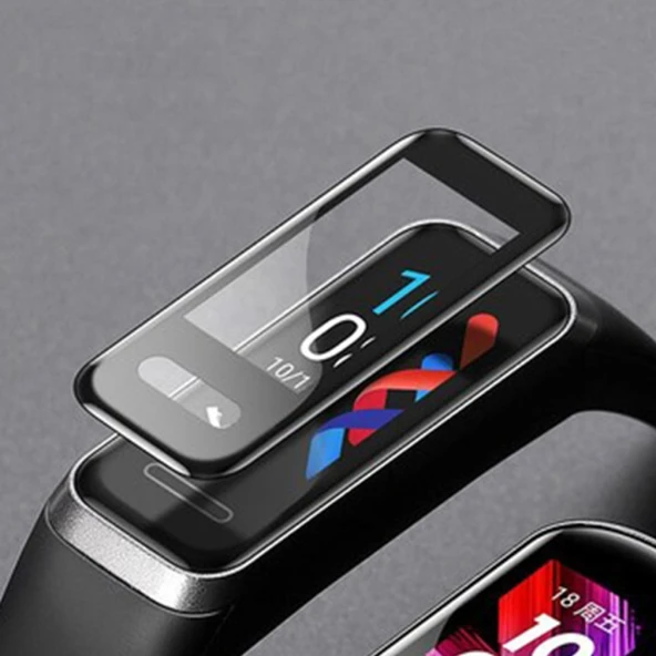 Huawei Band 4 Pro / 3 Pro 3D PC+PMMA Ekran Koruyucu (Siyah) - 2