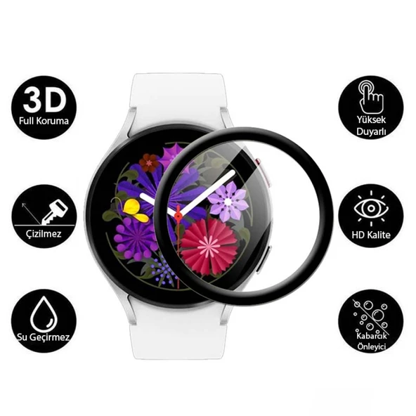 Samsung Galaxy Watch 6 44mm PMMA Cam Ekran Koruyucu (Siyah) - 3