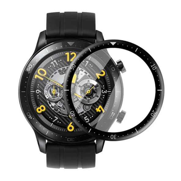 Realme Watch S Pro 3D PC+PMMA Ekran Koruyucu (Siyah)