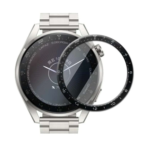 Huawei Watch 3 Pro 3D PET+PMMA Cam Ekran Koruyucu (Siyah)