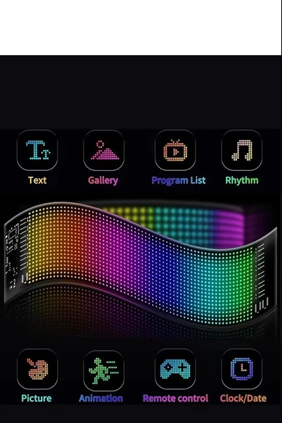 Led Matrix Panel Cama Yapışan Telefon Kontrollü Led Ekran Panel 16x96 - 192MM-898MM - 3