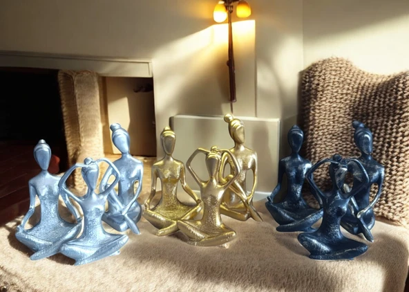 kırılmaz polyester,3 lü yoga yapan kızlar biblosu - Resim 7