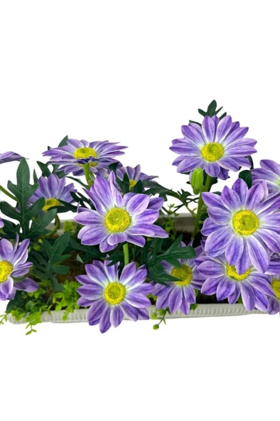 Nettenevime Yapay Çiçek Mor Papatya Küpeşte Askılı Saksıda Balkon Vaha Çiçeği Çiçek Sepeti - Resim 6