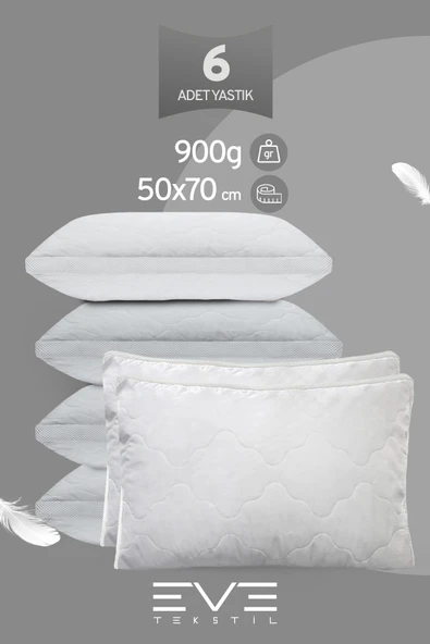 8 Adet Klimax Beyaz Serisi Kılıflı Fermuarlı Klimali Antialerjik Silikon Nano Elyaf Yastık 50x70cm - 8