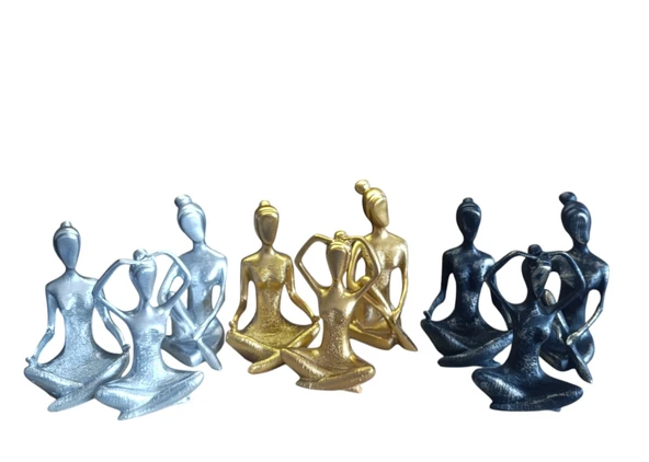 kırılmaz polyester,3 lü yoga yapan kızlar biblosu - Resim 8