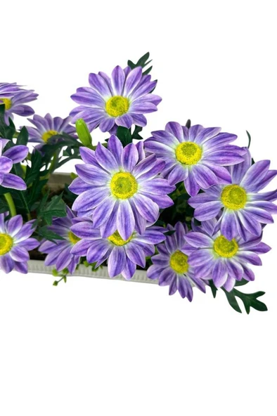 Nettenevime Yapay Çiçek Mor Papatya Küpeşte Askılı Saksıda Balkon Vaha Çiçeği Çiçek Sepeti - Resim 5