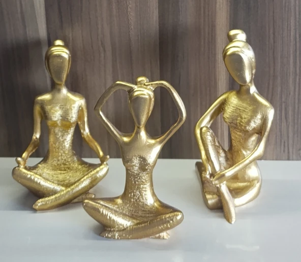 kırılmaz polyester,3 lü yoga yapan kızlar biblosu - Resim 2