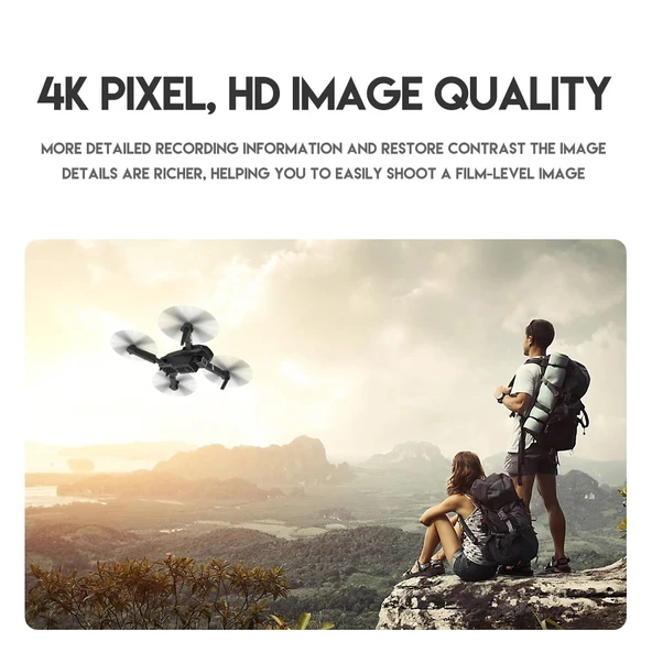 E99 Pro RC Drone 4K HD Kamera Katlanabilir WIFI FPV Yüksek Performans Siyah kumandalı geniş açı Profesyonel ufak - 10