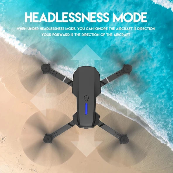 E99 Pro RC Drone 4K HD Kamera Katlanabilir WIFI FPV Yüksek Performans Siyah kumandalı geniş açı Profesyonel ufak