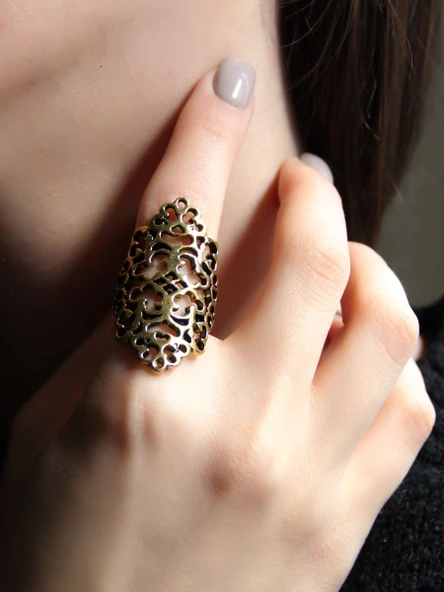 Trend Desenli Antik Ayarlanabilir Kadın Yüzük euy1263 ürün görseli