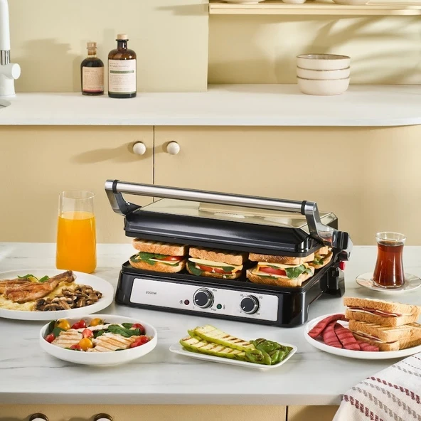 Inox Toastmate Grill Zaman Ayarlı 2000W Izgara ve Tost Makinesi 6 Dilim Kapasiteli
