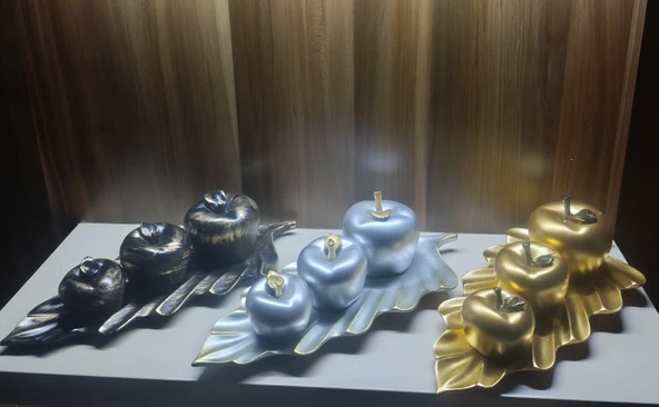 polyester,3lü elma  biblosu - Resim 7