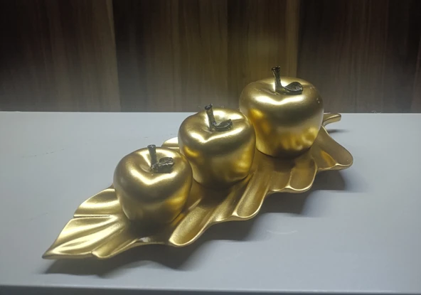 polyester,3lü elma  biblosu - Resim 5