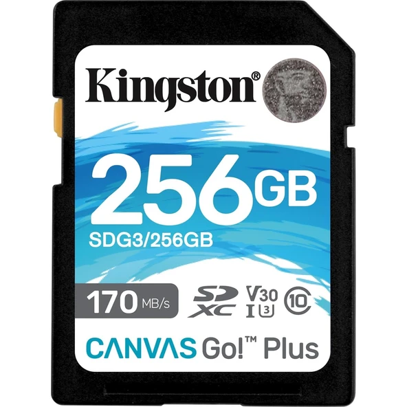 SDG3-256GB 256GB SDXC Canvas Go Plus 170R C10 UHS-I U3 V30 Hafıza Kartı