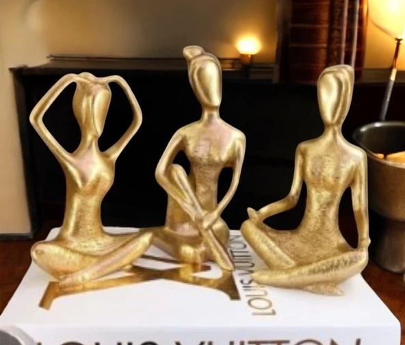 kırılmaz polyester,3 lü yoga yapan kızlar biblosu - Resim 9