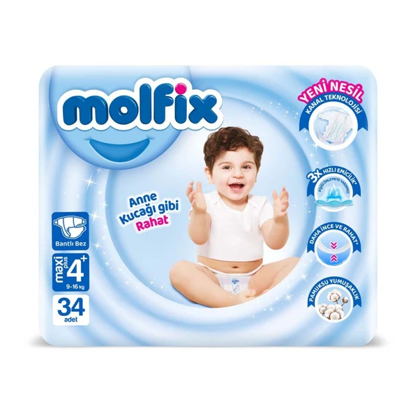 Molfix Avantajlı Paket 4+ Beden Mplus 9-16 Kg 34'lü