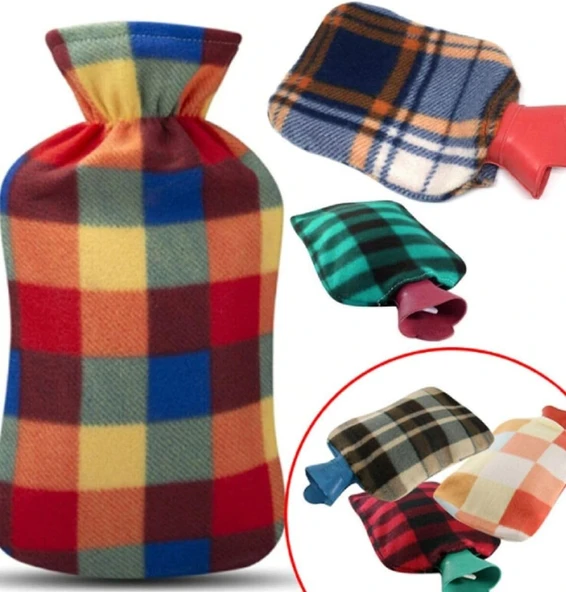 Busstier Peluş Kılıflı Sıcak Su Torbası - 1700ml Kapasite, Konforlu Isı Terapisi - 2