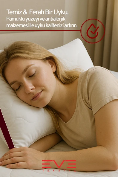 8 Adet Bordo Serisi Kılıflı Fermuarlı Klimali Antialerjik Silikon Nano Elyaf Yastık 50x70cm - Resim 8