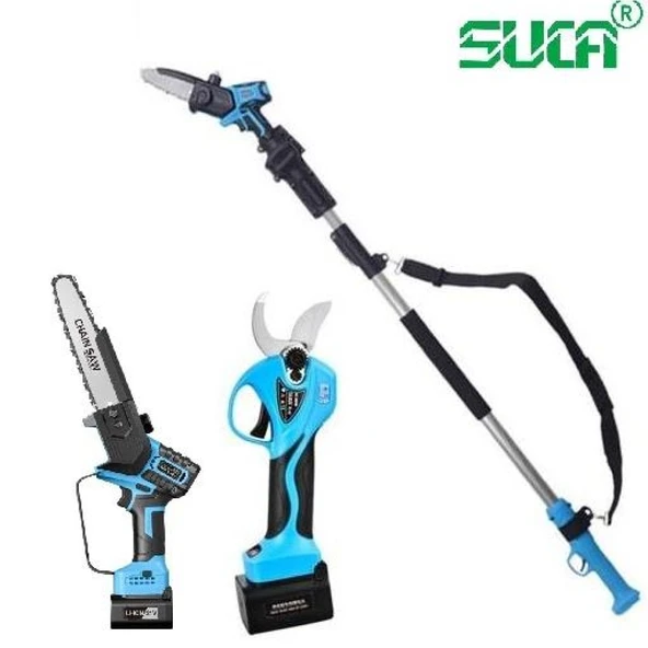 Suca SC 8611 + 5808 Uzatma Aparatlı Akülü Budama Makası ve Testere