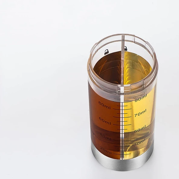 Busstier Çift Bölmeli Püskürtmeli Sprey Yağlık ve Sirkelik, Paslanmaz Çelik, 200 ml Kapasiteli - 6