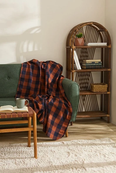Flanel Throw Tv Battaniyesi Turuncu