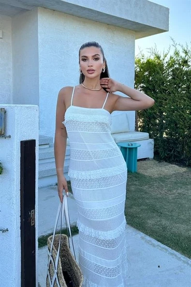 Regina Lucky Life Kadın Dantel Detay Elbise - Resim 3