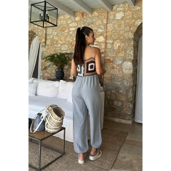 Jasmin Süzüneli Keten Tulum - - 5