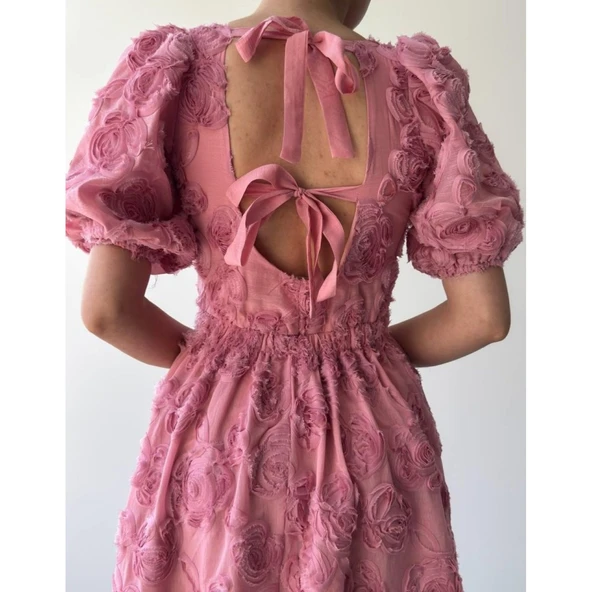 Wear Sırt Lucky Life Bağlama Detaylı Elbise - 9