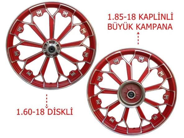 125Cg Ön-Arka Jant Örümcek Amblemli Kırmızı