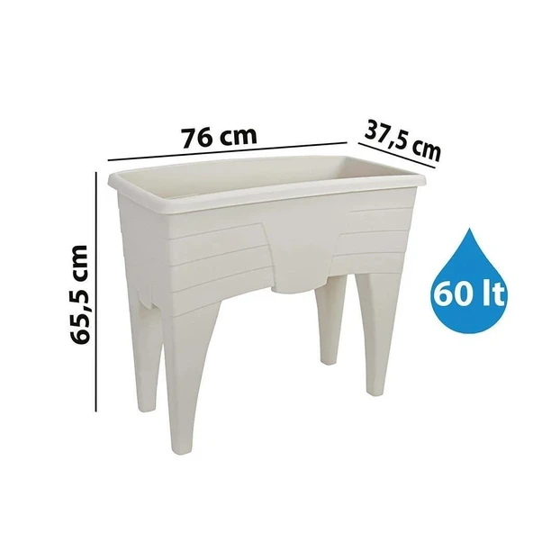 Omnipazar SO-AB02 Dekoratif Ayaklı Bahçe Yetiştirme Saksı 60 Litre No 2 - Resim 4
