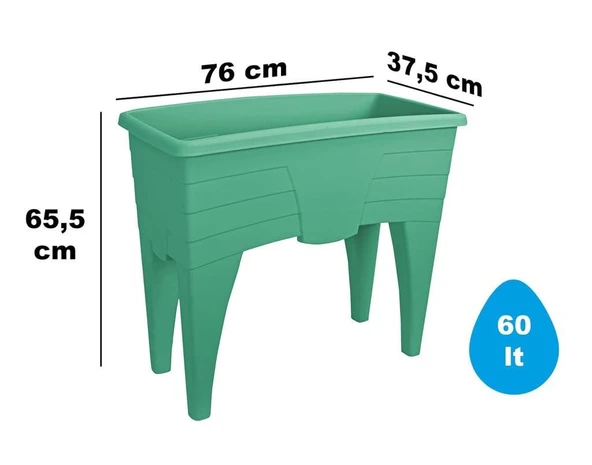 Omnipazar SO-AB02 Dekoratif Ayaklı Bahçe Yetiştirme Saksı 60 Litre No 2 - Resim 6