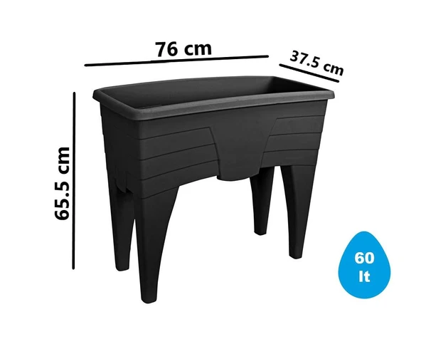 Omnipazar SO-AB02 Dekoratif Ayaklı Bahçe Yetiştirme Saksı 60 Litre No 2 - Resim 2