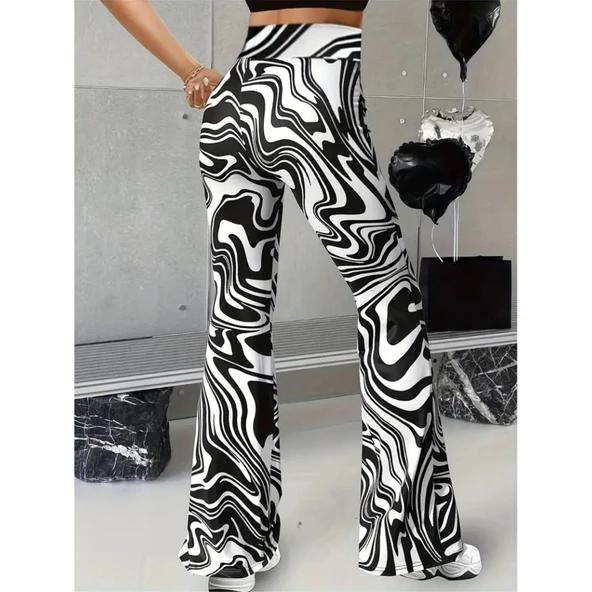 Lucky Life Kadın Yüksek Bel Zebra Desenli Tayt - 3