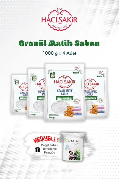 4 Adet 1000 gr Hacı Şakir Granül Matik Çamaşır Deterjanı Lavanta ve ROSIE ürün görseli