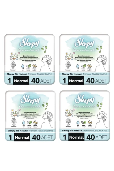 Sleepy Bio Natürel Premium Plus Günlük Ped 40 Li*4 Adet ürün görseli