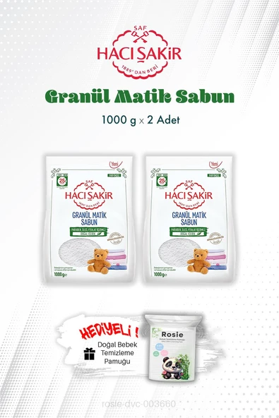 Hacı Şakir Granül Matik Çamaşır Deterjanı Lavanta 1000 gr X2 ve ROSIE ürün görseli