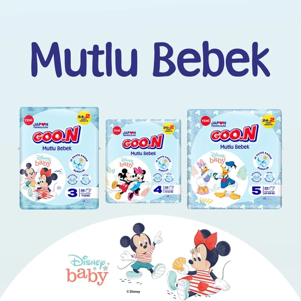 Goon Mutlu Bebek Bebek Bezi Beden:3 (7-12Kg) Midi 144 Adet Jumbo Aylık Pk - Resim 6