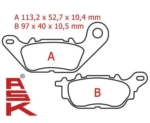 Yamaha Xmax 250-300 Arka Fren Disk Balatası Fa662 Ask (2018-23) ürün görseli 1