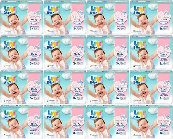 Uni Baby Islak Havlu Mendil İlk Adım 52 Yaprak (48 Li Set) 2496 Yaprak (16PK*3)