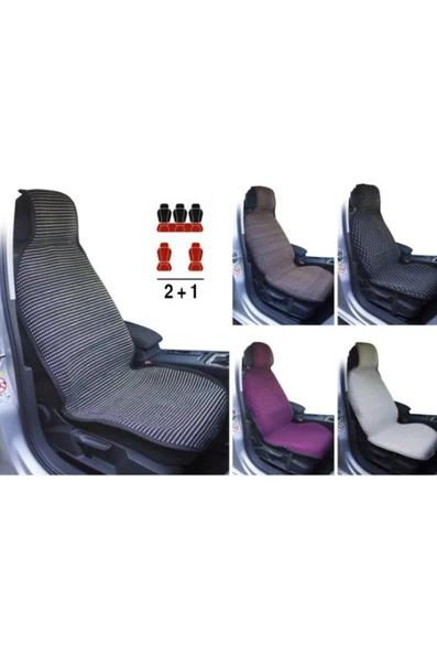 Universal Oto Koltuk Kılıfı Terletmez Minder 3 Parça BORDO RENK - 2